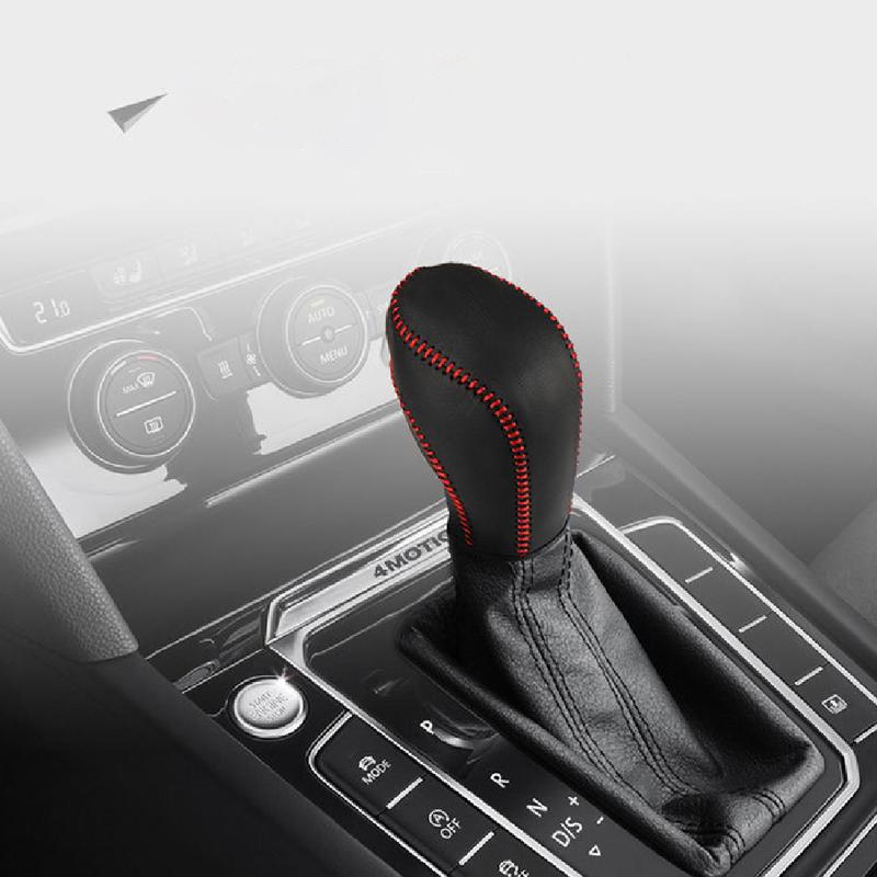 Leather for Volkswagen VW Tiguan L MK2 2017 -  Car Gear Head Shift Knob Cover Gears Collars Car-styling