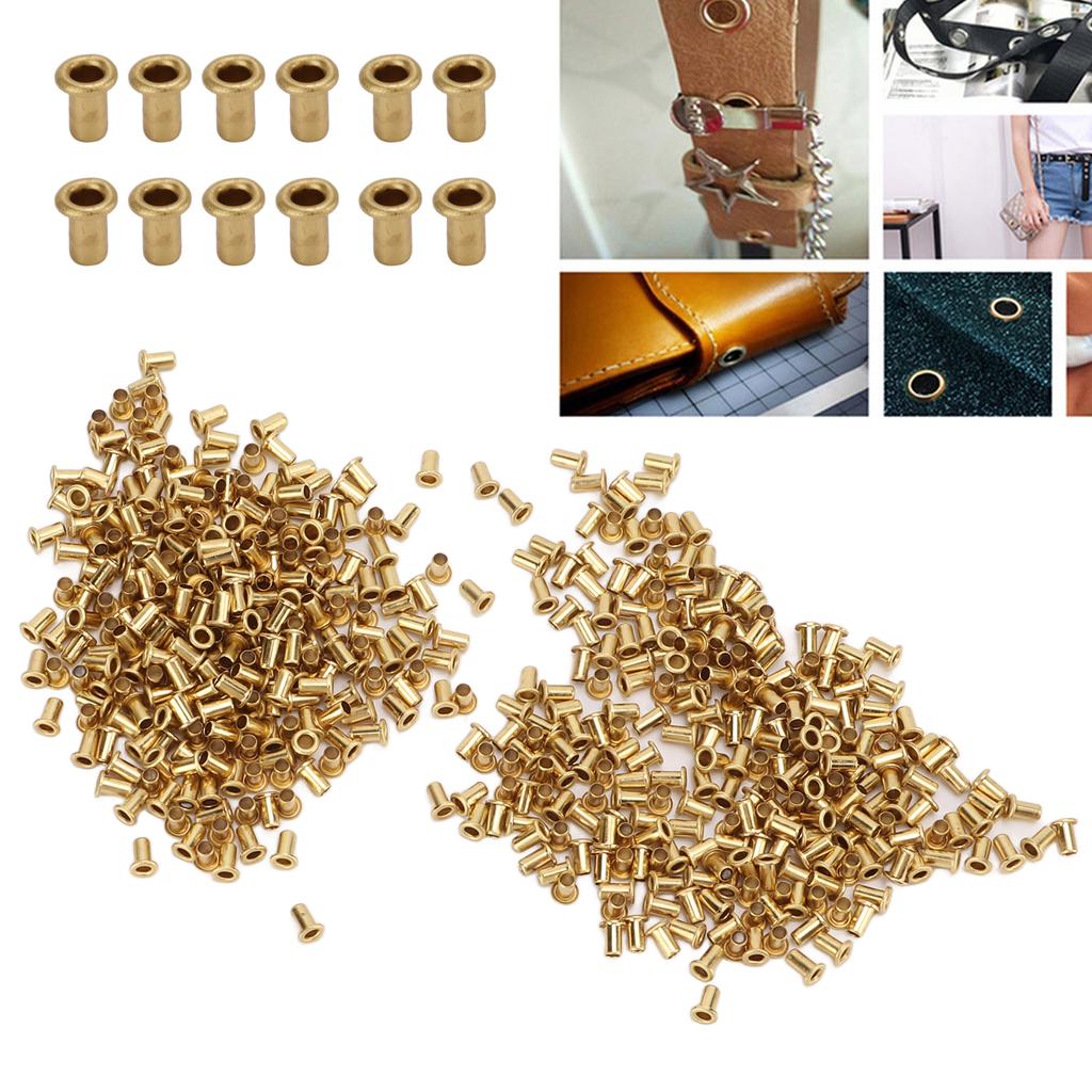 500Pcs Hollow Rivet Brass Decorative Through Hole Excellent Corrosion Resistance Copper   Eye Buckles