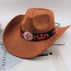 Western Cowboy Style Tibetan Fashion Top Hat Autumn/Winter New Collection Deer Skin Velvet Large Edge Riding Hat