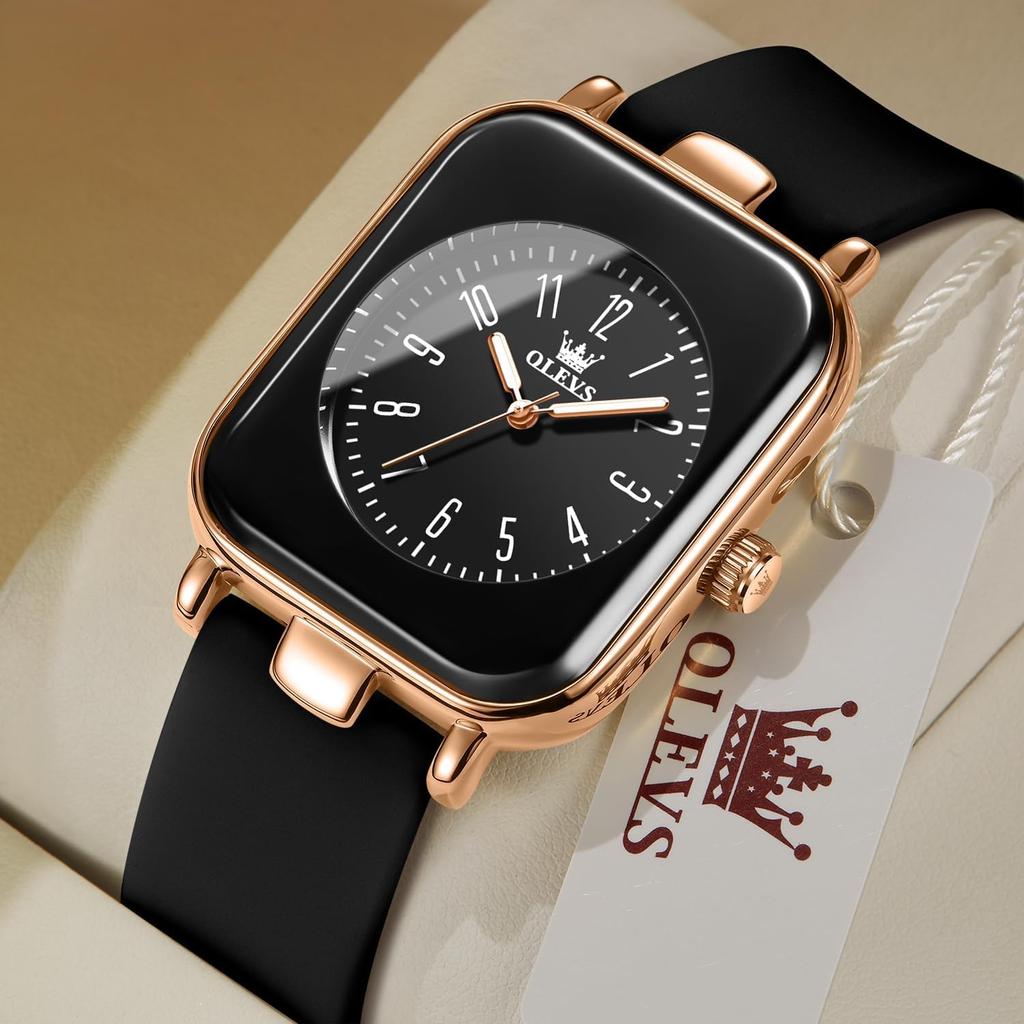 OLEVS Women's Waterproof Quartz Watch with Silicone Band, Easy to Read, Popular, Stylish, Classic Design, Perfect Gift for Women [Parallel Import]
