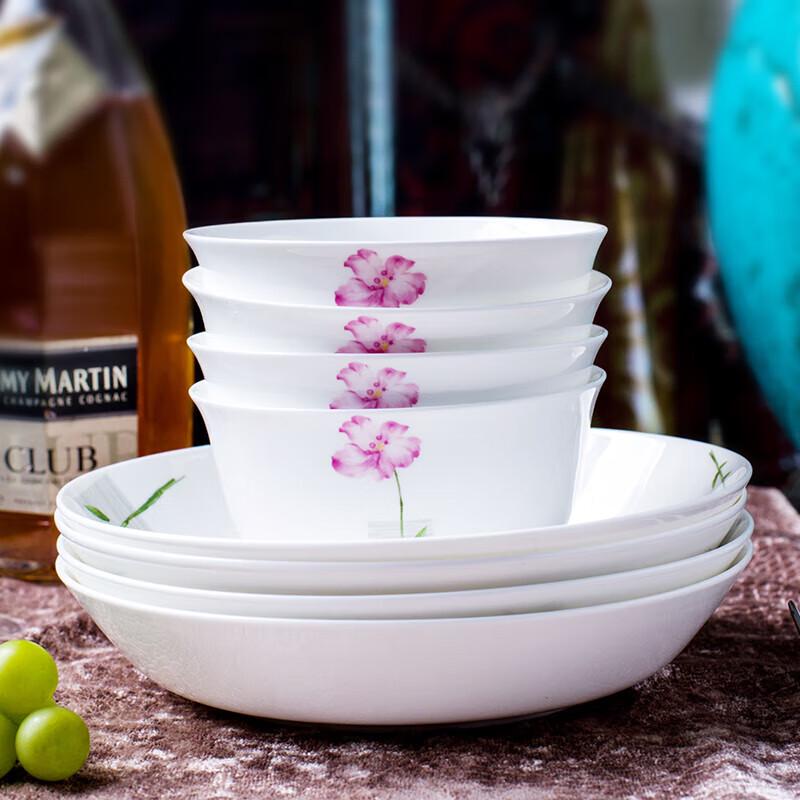 Remec Pink Blossom Bone China Dinnerware Set 8-piece Set
