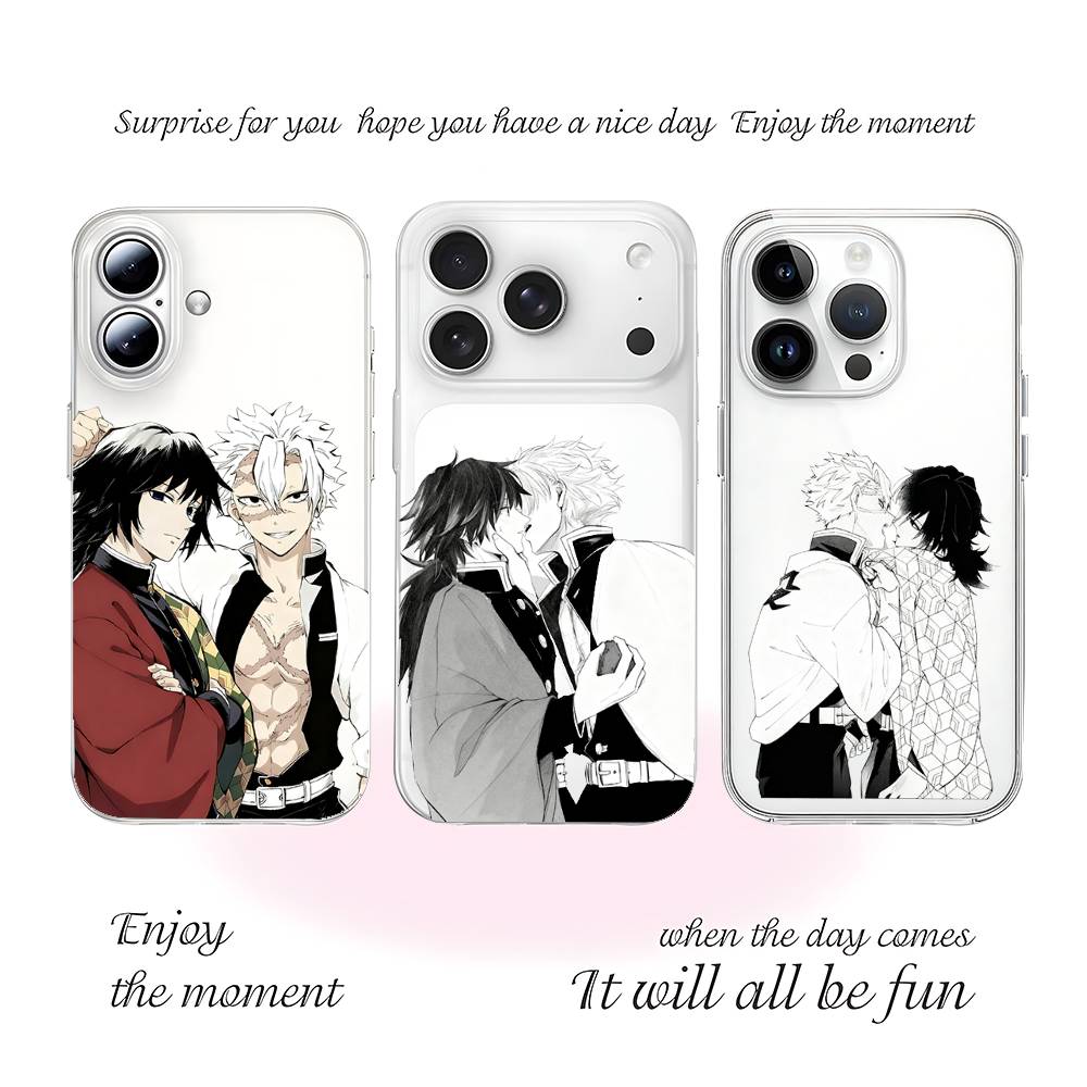 S-Sanemis G-Giyuus Phone Case For Iphone17 16 15 11 13 14 Pro Max 7 8 Plus X Xr Xs Max Se2020 12mini Transparent Cov