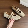 Sheepskin Version~ French Retro Mary Jane Women's Shoes 2025 New Bow Ballet Flat Bottom Rivet Single Shoes Women