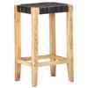 vidaXL Barhocker 2 Stk. Schwarz Echtleder 75 cm