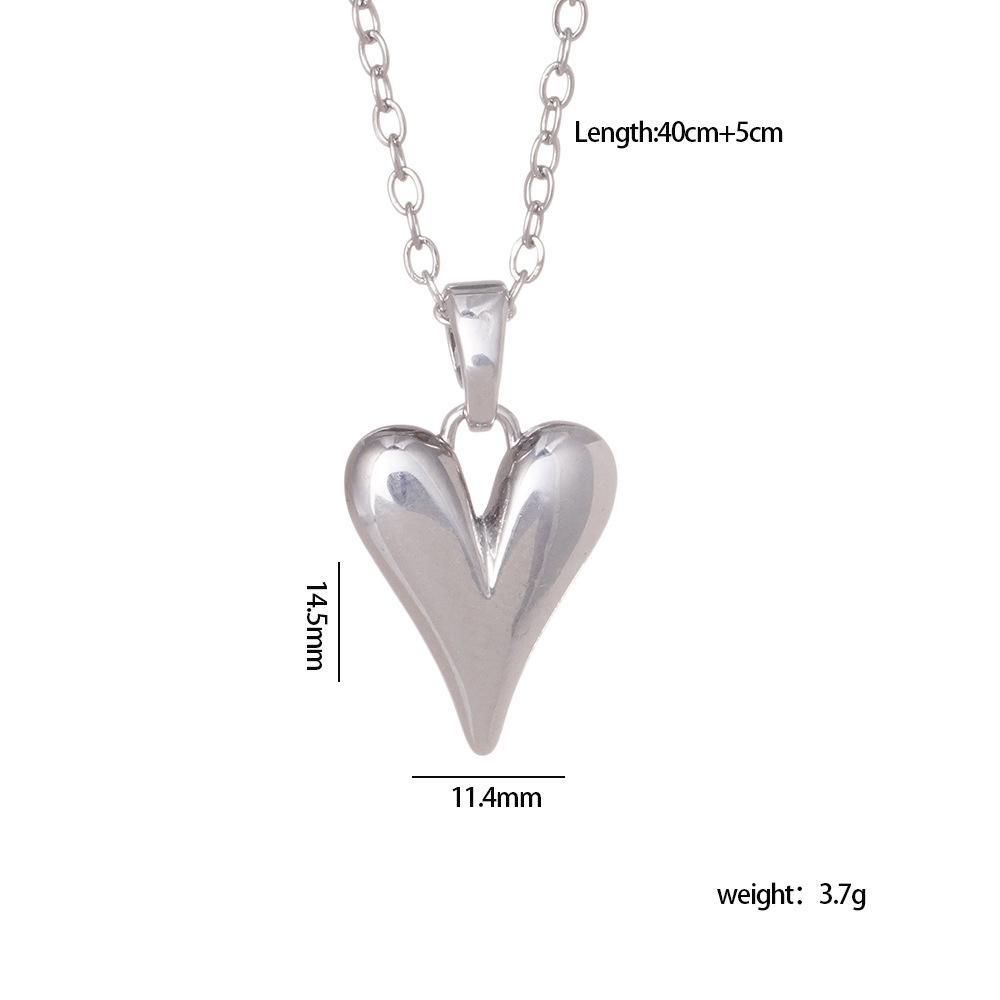 

Stainless Steel Chain Sweet Simple Zircon Love Heart Pendant Necklaces for Women Girls Romantic Jewelry Accessories Gifts