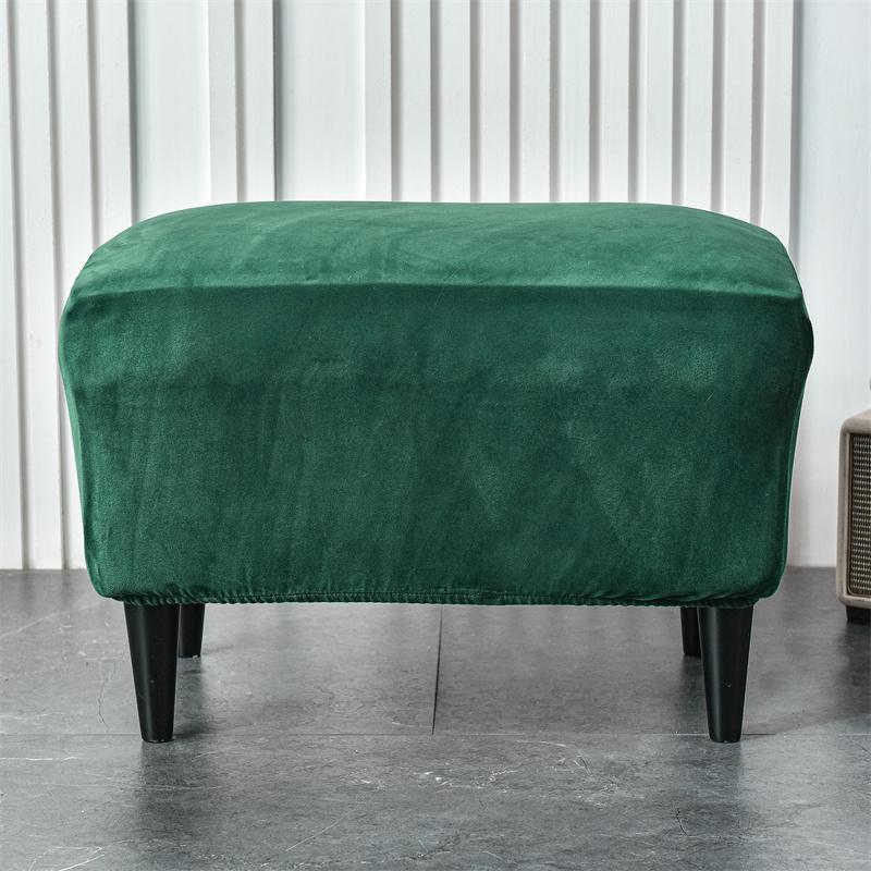 Velvet Ottoman Chair Covers Spandex Rectangle Stool Cover All -Inclusive Footstool Furniture Protector Sofa Footrest Stool Cover