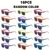 18 Packs of Miner Party Pixel Glasses Adult Plastic Game Themed Po Booth Props Various Colors of Birthday Party Gifts