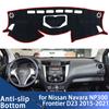 Dashboard Cover Protective Pad for Nissan Navara NP300 Frontier D23 2015-2021 Car Accessorie Dash Board Sunshade Anto-UV Carpet