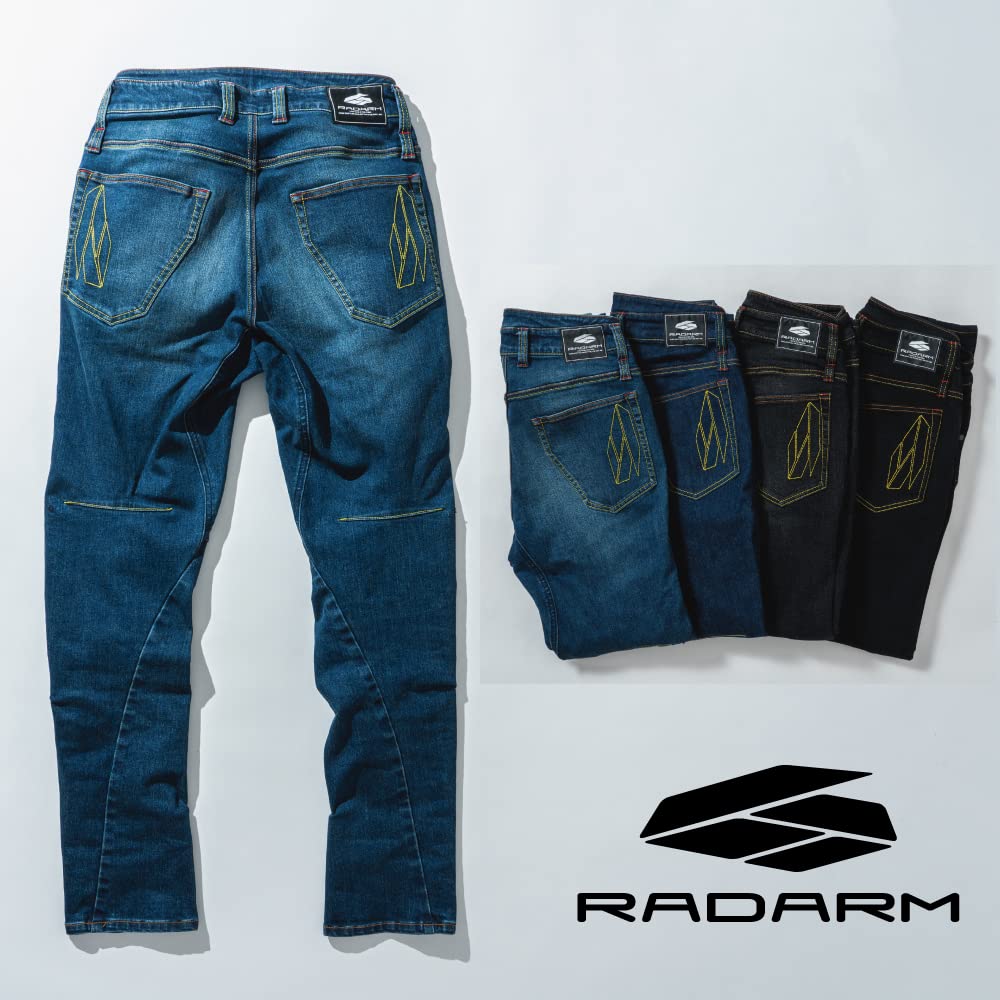 Yamashiro RADARM RD-901 Motorcycle Riding Jeans, Black, Size L (32 Inches), RD-901BK/L
