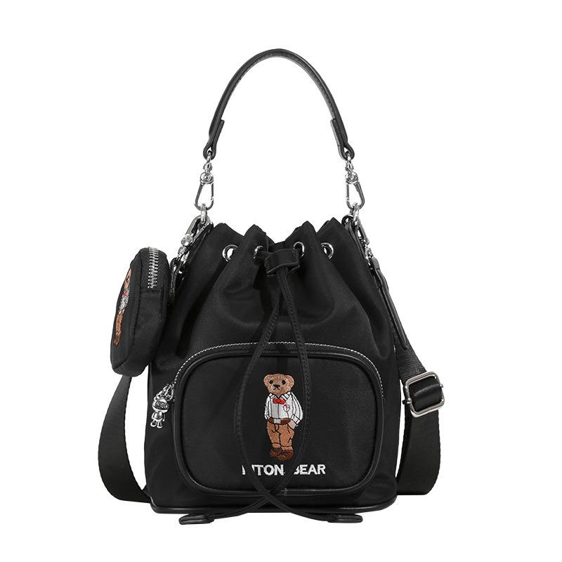 North Bag Source Factory 2026 Summer New Women's Bag Bear Drawstring Bucket Bag Fashi Versatile Crossbody Bag