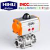 HIHU 304 SS Pneumatic Three-Piece Quick-Connect Ball Valve