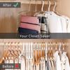 Pants Hangers Non Slip Space Saving Hangers Multi-Layer Swing Arm Pants Hanger Stainless Steel Space Saver Hanger Closet Storage