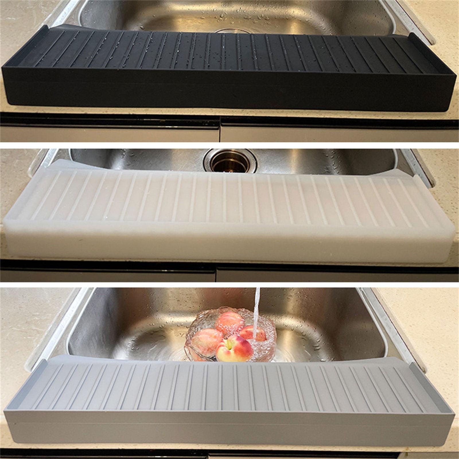 Silicon Sink Protector Sink Splash Guard Countertop Edge Protector Sink Accessories for Bathtub Kitchen Enduring trasparente