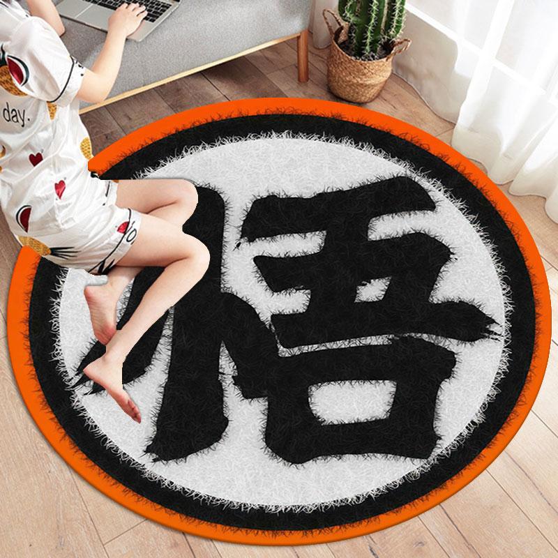 AnimeTotem Round Area Rug,Carpet Rug for Living Room Bedroom Sofa Playroom Decor,Non Slip Floor Mat