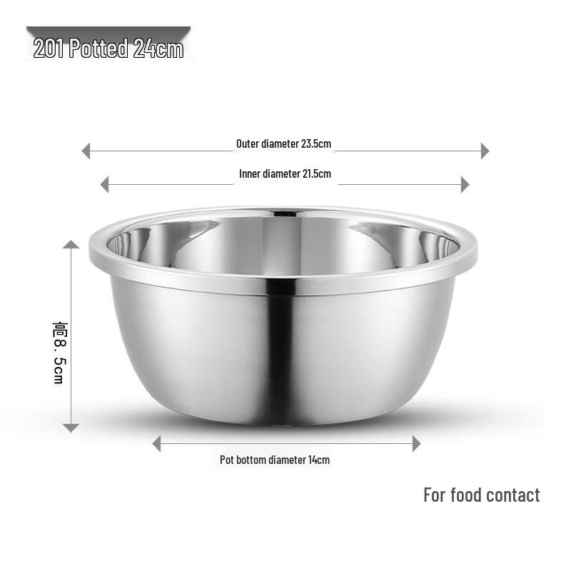 304 Stainless Steel Multi-Purpose Kitchen Basin for Soup, Dough, Vegetables, and Rice