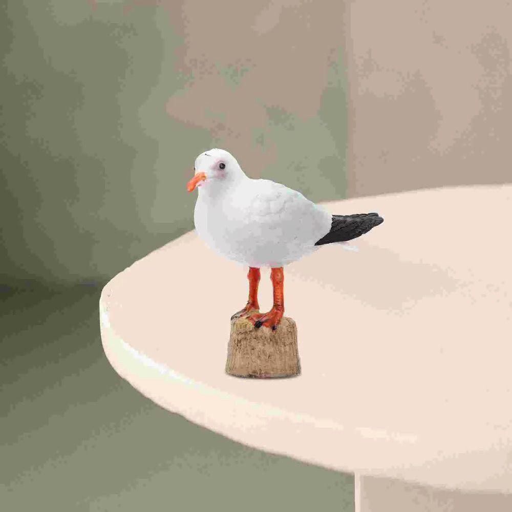 Cute Seagull Statue Cartoon Miniature Bird Figure Bird Animal Figures  Car Interior Decorations