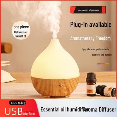 Diffusore per Aromaterapia con Venature del Legno: Umidificatore a Nebbia di Olio Essenziale, Regalo Perfetto per Casa o Ufficio.