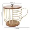 Wooden Base Coffee Pod Holder With Lid Space Saving Coffee Pods Storage Organizer Large Capacity Wire Construction