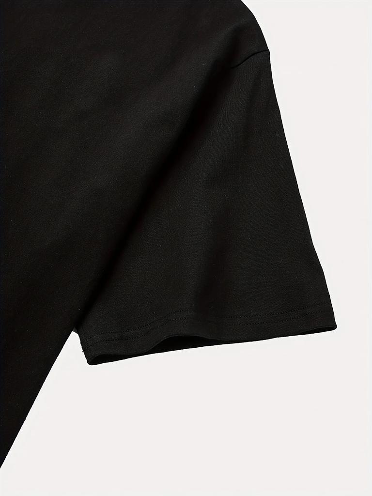 Sunflower & Cat Print T-Shirt, Short Sleeve Crew Neck Casual Top For Summer & Spring, WoUnisex Clothing Unisex