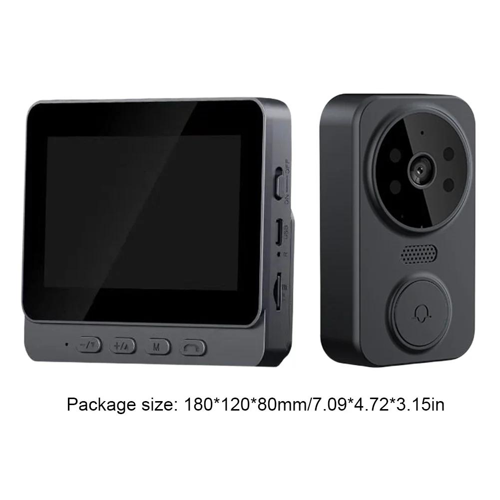 Smart Video Doorbell Camera IR Night Vision Digital Door Viewer 2.4G WiFi 800mAh Battery Magic Door Eye Two-Way Intercom