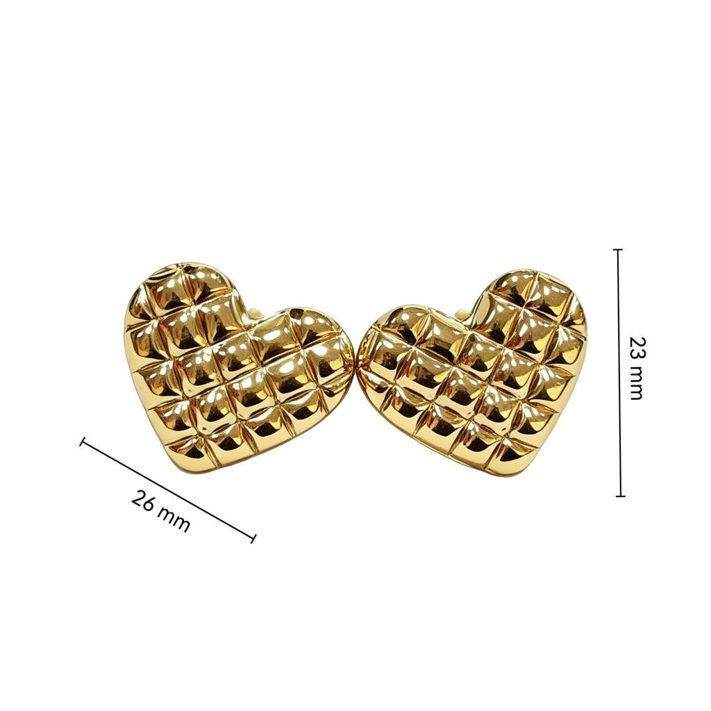 High-End Light Luxury Peach Heart Stud Earrings - Stainless Steel