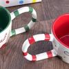 350ML Christmas Coffee Mug Hand Pinched Ceramic Cup Winter Afternoon Tea Cup Large Capacity Water Bottle with Handle Drinkware