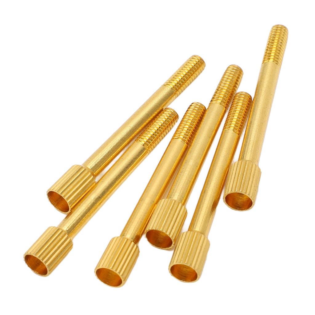 6Pcs Tremolo Bridge Saddle String Lock Screws Electric Guitar Double Locking Through Mounting Intonation System