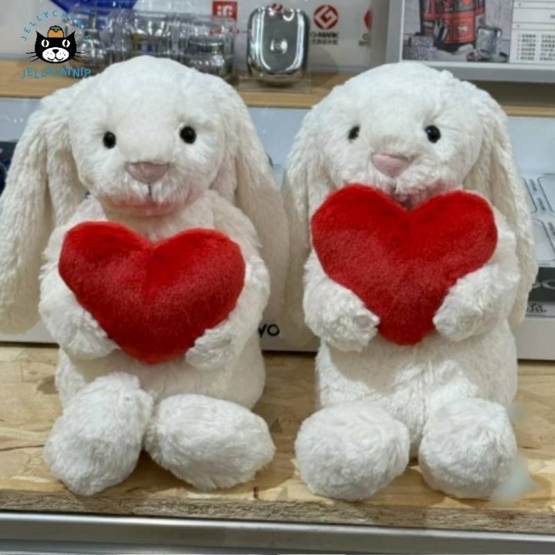 Jellycat Rabbit Plush Toy With Love Heart Design And Pp Cotton For Children Gift