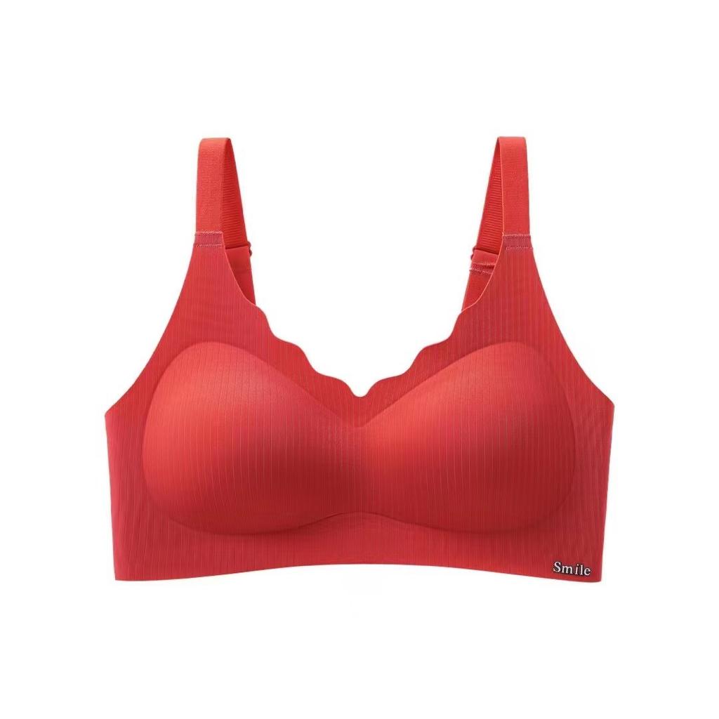 One-piece fixed cup seamless underwear women's small breasts gather thin naked without steel ring anti-sagging adjustment bra