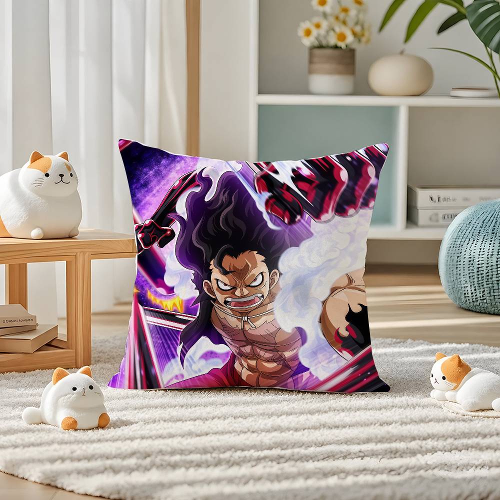 One Piece Kaido Beast Pirates Anime Plush Pillow Cover Soft Short Plush Cushion Cover For Sofa Bedroom Home Decor Gift