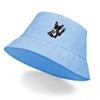 Black Dog Sunglasses Print Bucket Hat , Cool Animal Phone Women's Hat Fit Unisex Wide Brim Beach Cap