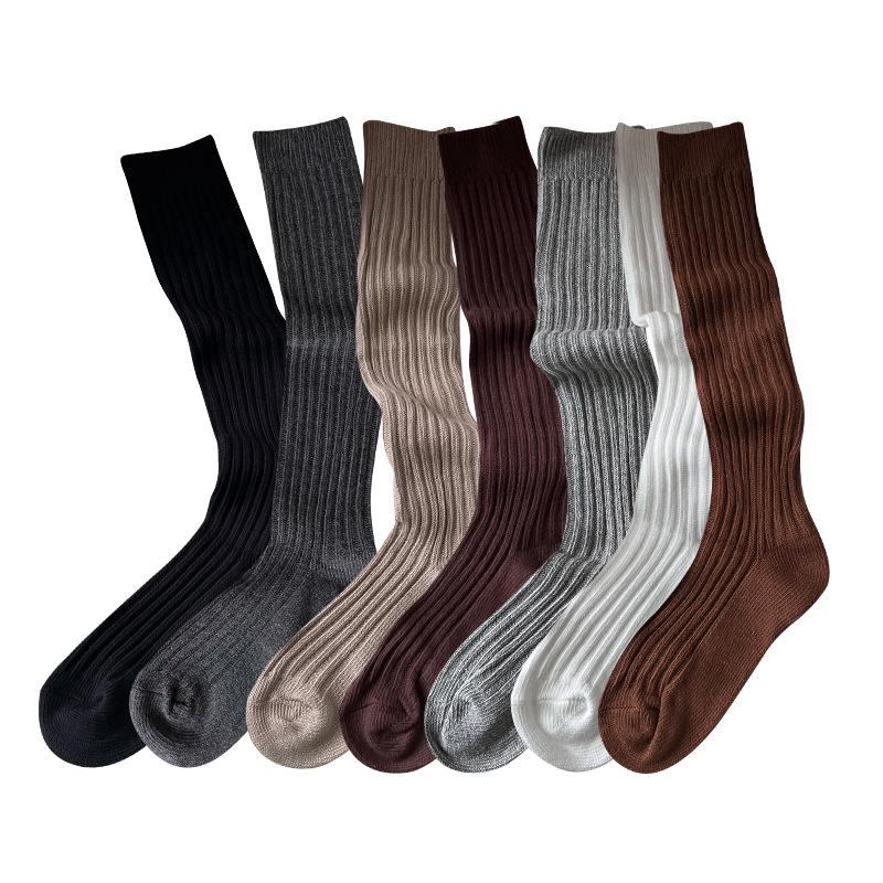 Plusox Women's Beige Cotton Over-the-Knee Warm Socks - Autumn/Winter Collection