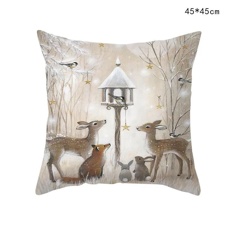 

Наволочки с рождественской тематикой Аксессуары для автомобиля Офис Санта-Клаус Гостиная Диван Домашние наволочки 40x40cm