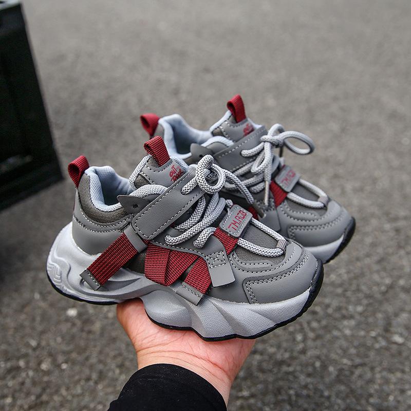 

2025 осень новые модные кожаные кроссовки для девочек, детские кроссовки для бега, модные универсальные кроссовки для мальчиков 21