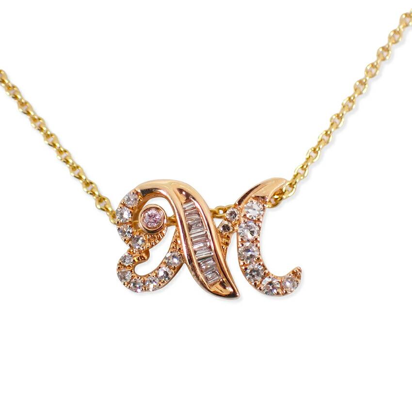 

[Used] K18/K18PG Diamond Initial M Pendant Top/j52-2