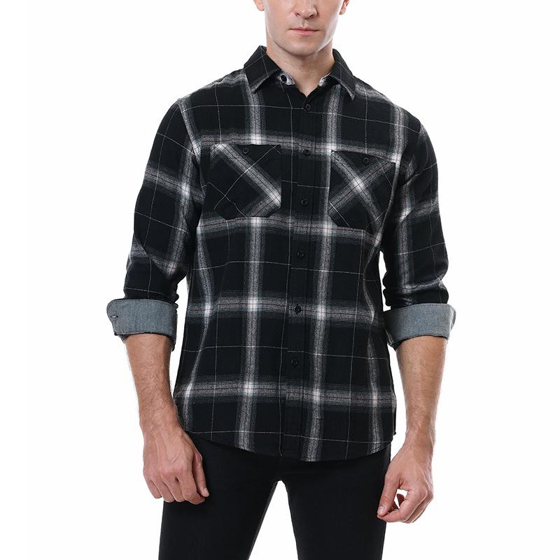 Cozy Up Men with Snap Buttons Regular Fit Plaid Mens Long Sleeve Shirts Casual