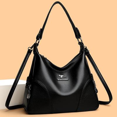 Simple Middle-aged Mother Female Bag Shoulder Bag Fashion PU Soft Crescent Bag Hand Oblique Span Bag