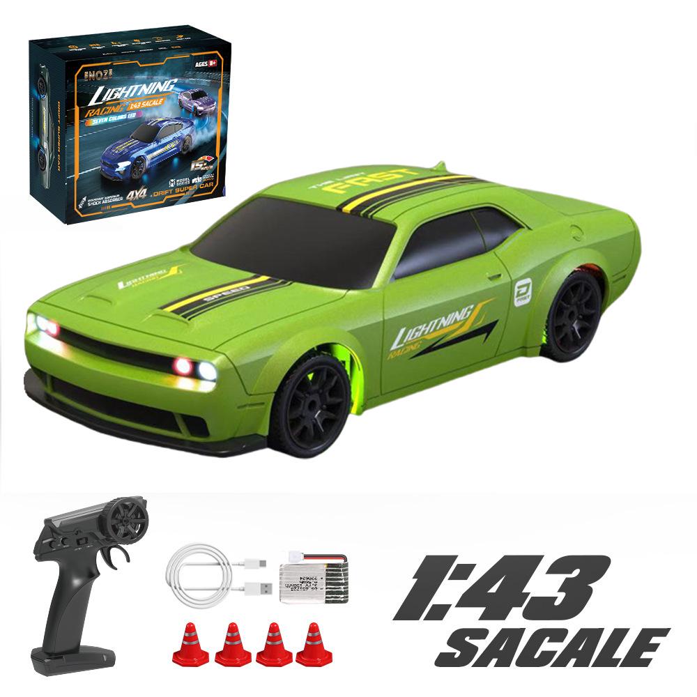 RC Drift Racing Car Toy with Lights and Variable Speed, Four-Wheel Drive Remote Control Car. 1:43 without Gyroscope