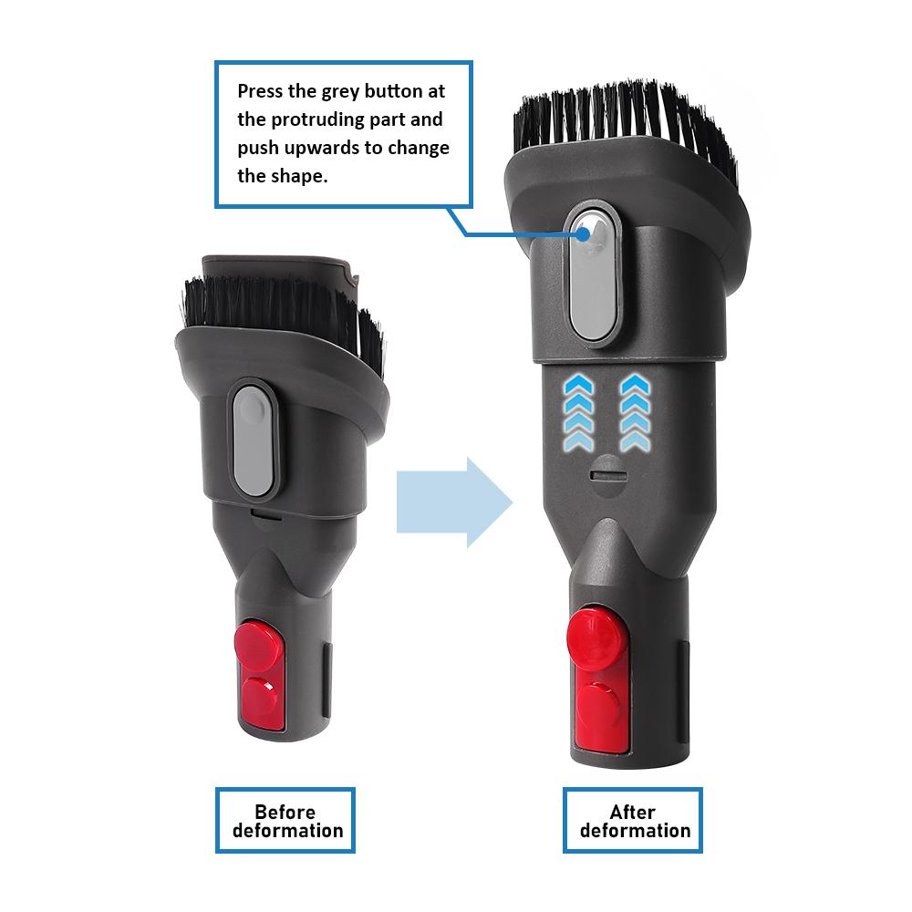 Vacuum Cleaner Flat Suction Nozzle Head For Dyson V7 V8 V10 V11 V12 V15 Mattress Brush Head Round Brush Soft Brush Parts