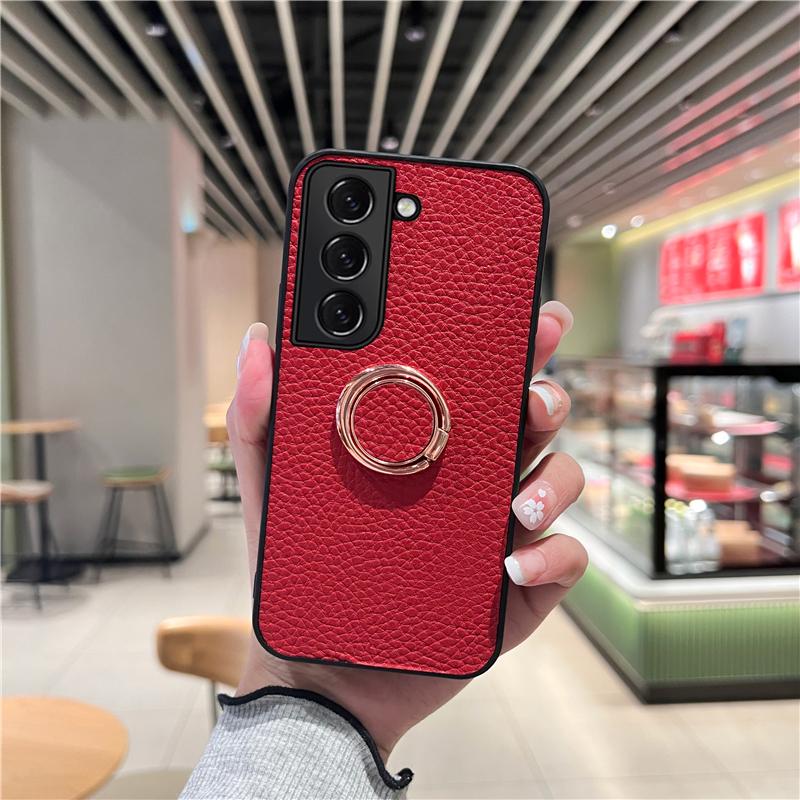 Luxusní kožené pouzdro s držákem na prsten pro Samsung Galaxy S23 S22 S21 S20 A23 A33 A53 A12 A51 Redmi Note 11 iPhone 14 13 12 11 Pro Max měkký kryt