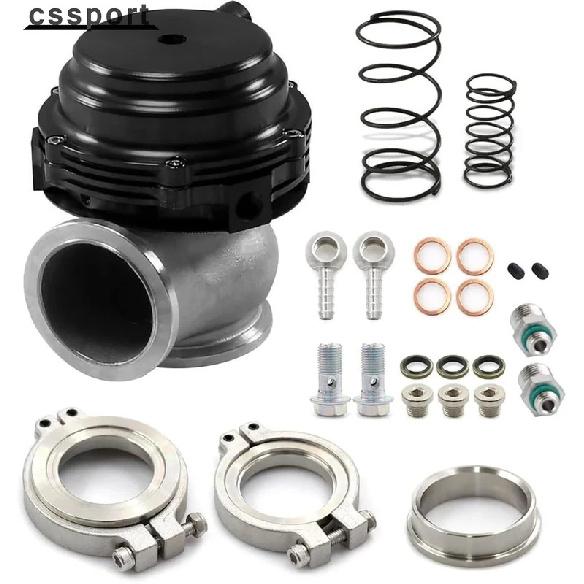 44MM Wastegate External Turbo W/ TIAL V-Band Flange Spring MV-R 14PSI Black
