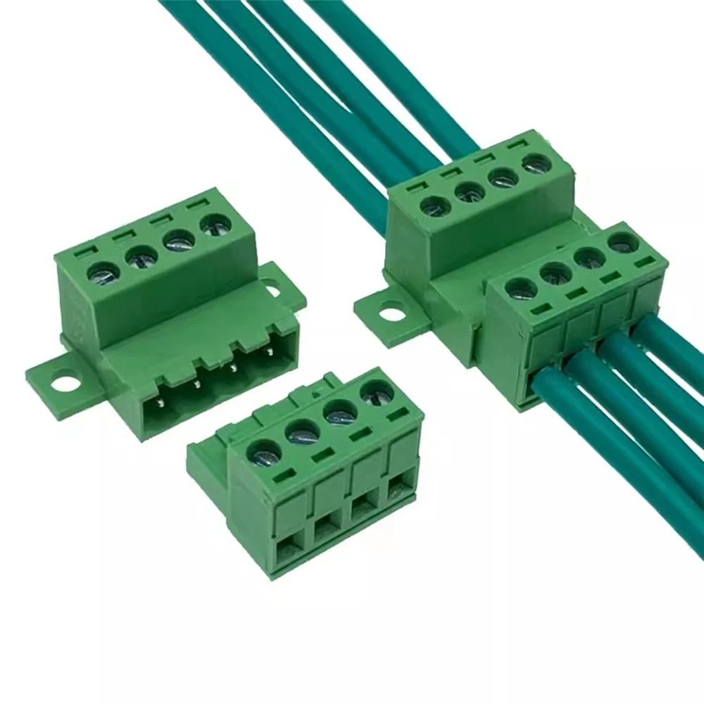 

1Sets solderless docking type 2EDGRKC 5.08MM screw terminal block connector PCB plug-in type 2edg type green terminal block 1P