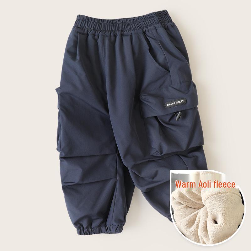 European Boy's Fleece-Lined Work Pants, Winter 2025 Children's Wear Collection