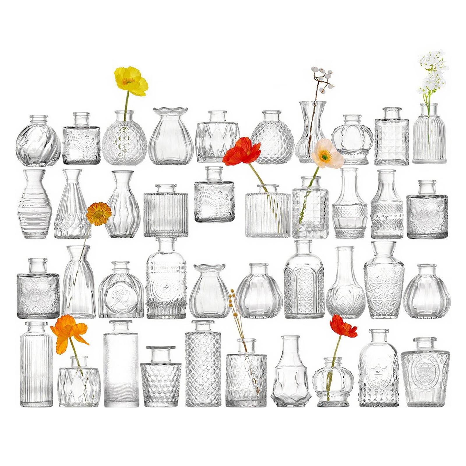

Glass Bud Vase Set Clear Decorative Vase Mini Glass Flower Vase for Home Wedding Table Decorations