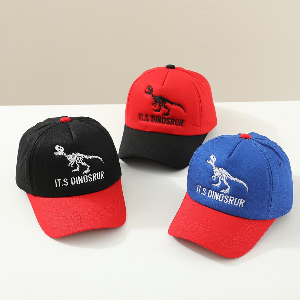 Children's Dinosaur Baseball Cap - Boys' And Girls' Embroidered Multi-color Baseball Cap For Spring And Autumn