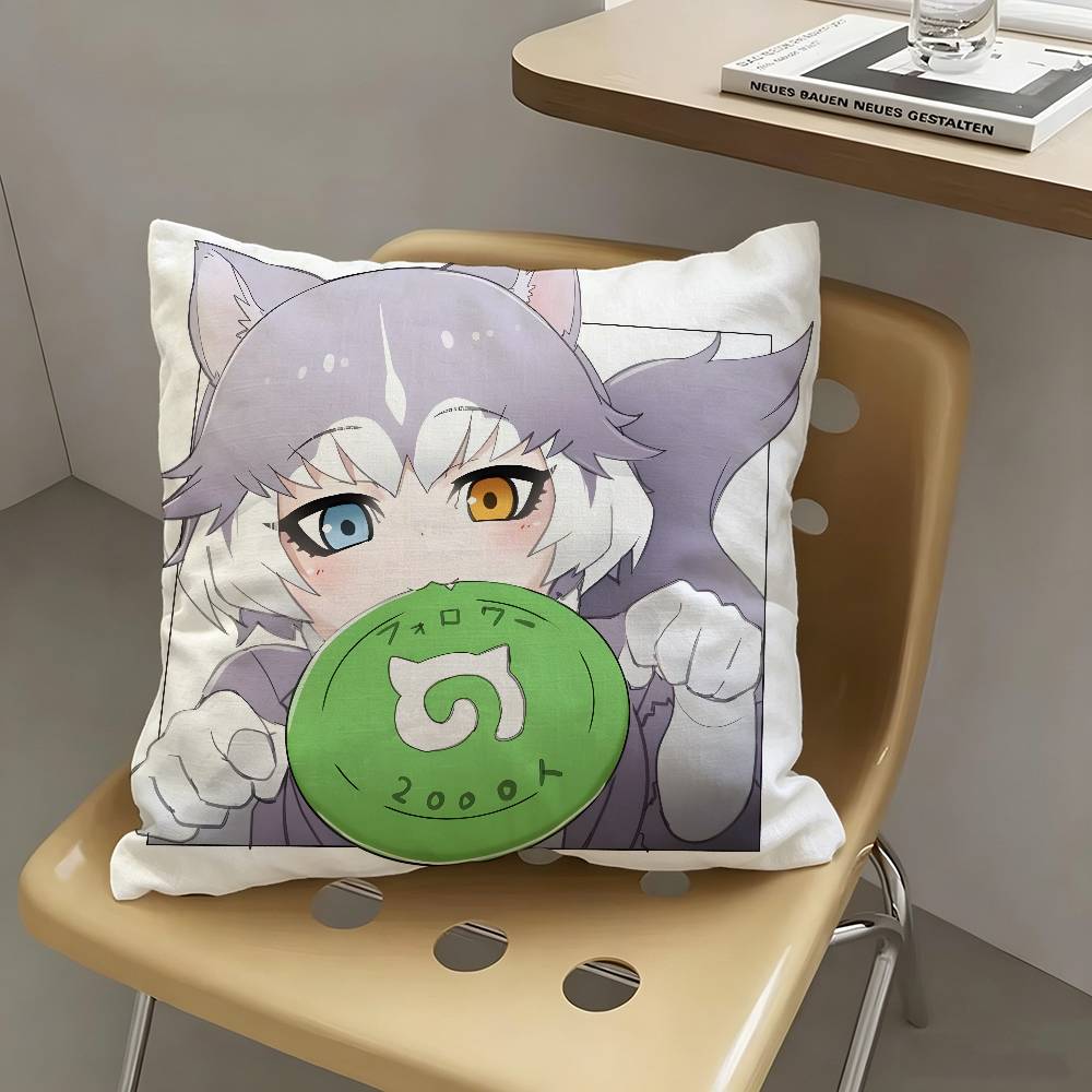 1pc Domestic Dog (Mixed-Breed) Kemono Friends Pillow Case Fashion Square Pillowcase Bedroom Sofa Room Ins Decoration Leisure