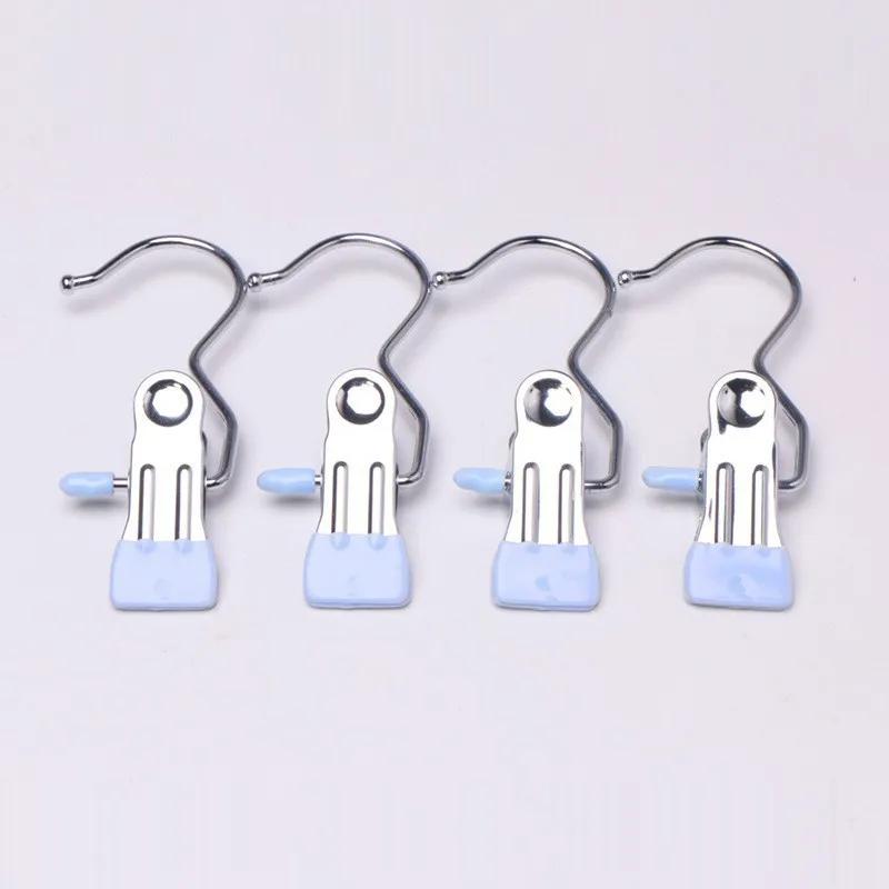 10Pcs Stainless Steel Laundry Hooks Boot Clips, Portable Hanging Pins, Heavyduty Closet Organizer Hangers, Home Travel Hangers