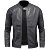 2025 Men's Trendy Slim Stand-up Collar Leather Motorcycle Jacket