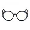 Tom Ford Eyeglasses Geometric Full Rim  Shiny Black Frame And Clear Blue Light Block Lens Ft5967 B001 Black