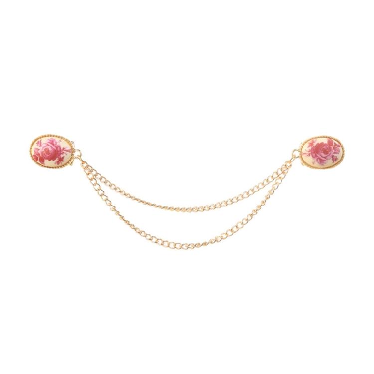 

Stylish Charm Brooch Pin Fashionable Flower Chain Brooch Beautiful Badges Alloy Texture for Daily Wear or Gift Giving